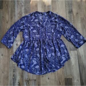 41 Hawthorn Floral Peplum Blouse 1XL – Asymmetrical Tunic, Stitch Fix